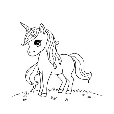 Unicorn curcubeu de colorat
