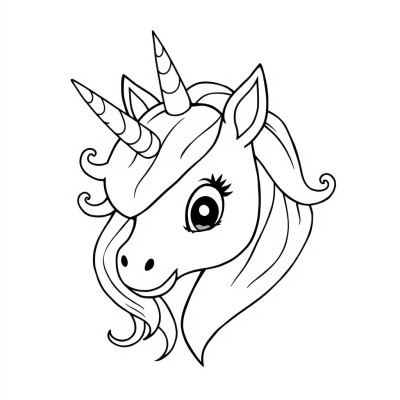 Colorat cap de unicorn desen