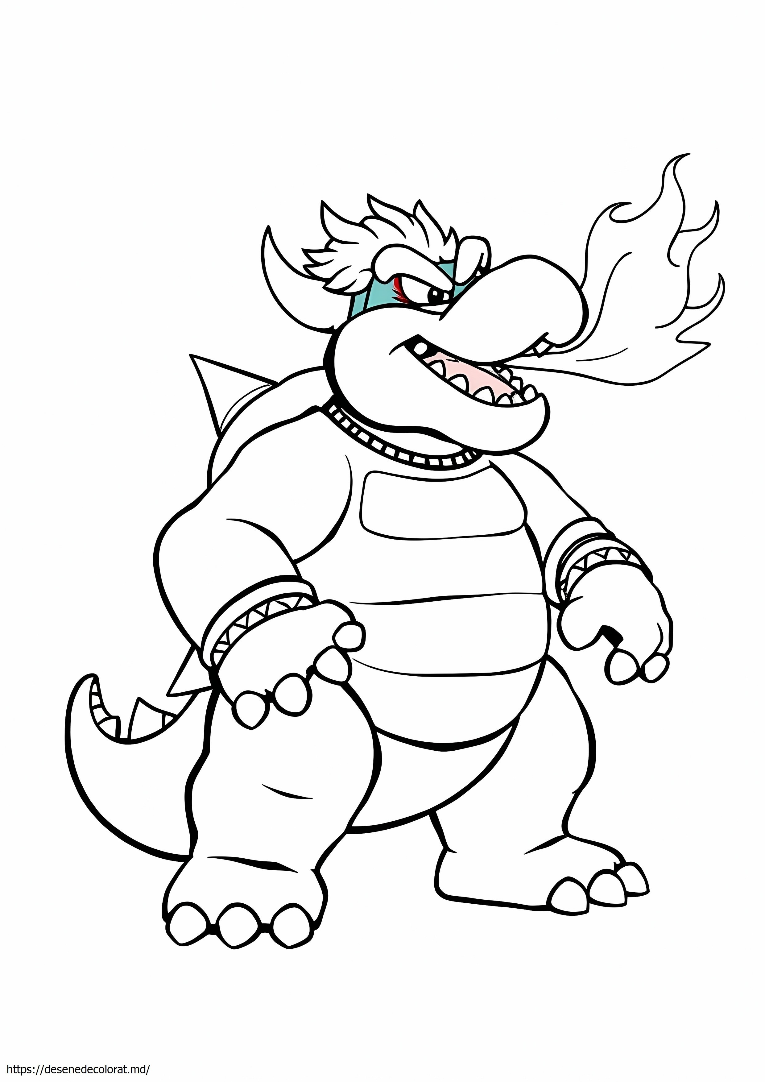 Bowser suflând foc