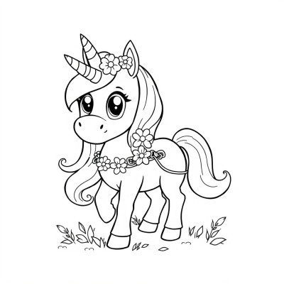 Ponei unicorn de colorat