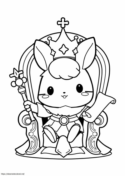 Cinnamoroll king alb-negru