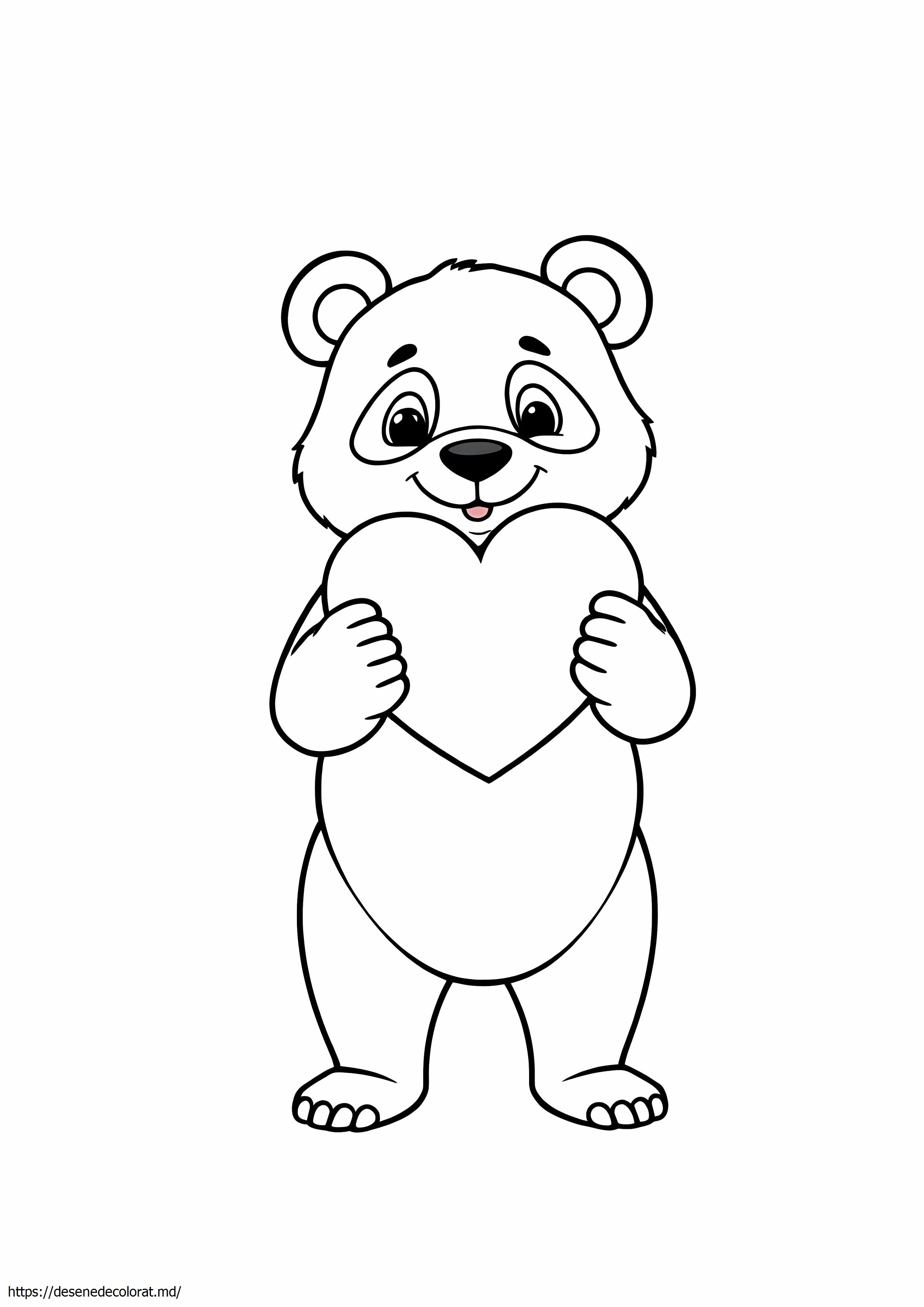 Panda ținând o inimă