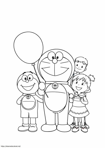 Desen familie doraemon