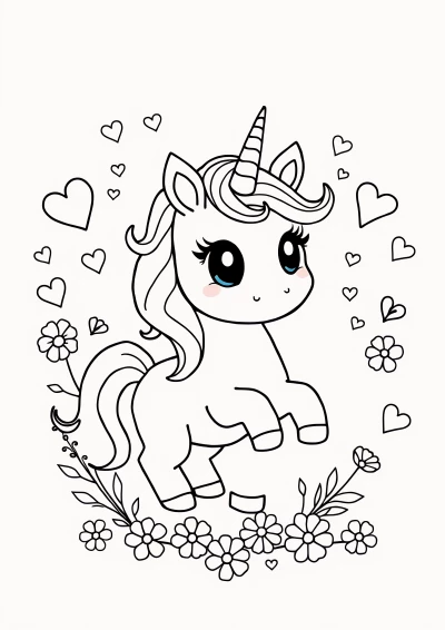 Unicorn page_cute kawaii desen cute cu unicorn