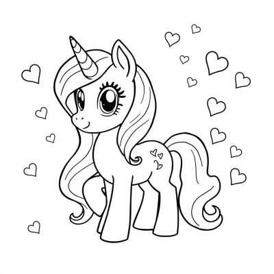 My little pony ponei unicorn de colorat